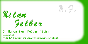 milan felber business card